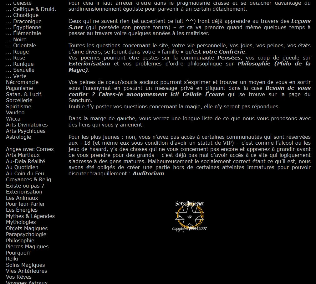 Sorcellerie.net 2007